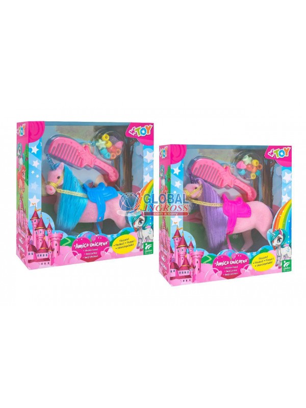 CAVALLO AMICO UNICORNO FLOCCATO 12cm
