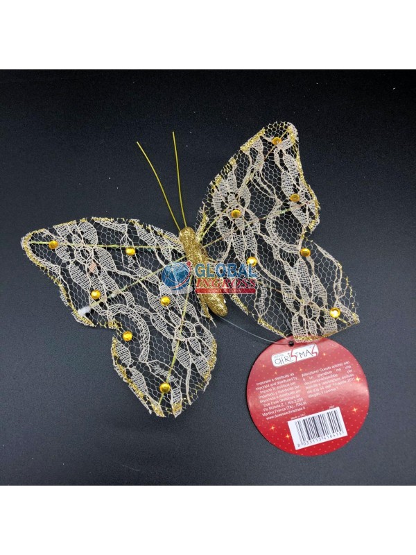 FARFALLA PIZZO ORO C/PAILLETTES