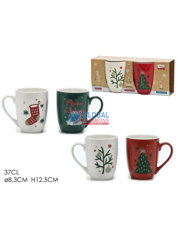 BOX 2 TAZZE PORCELLANA NATALE