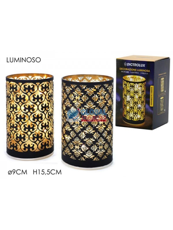 BICCHIERE PAESAGGIO LUMINOSO 16cm NERO