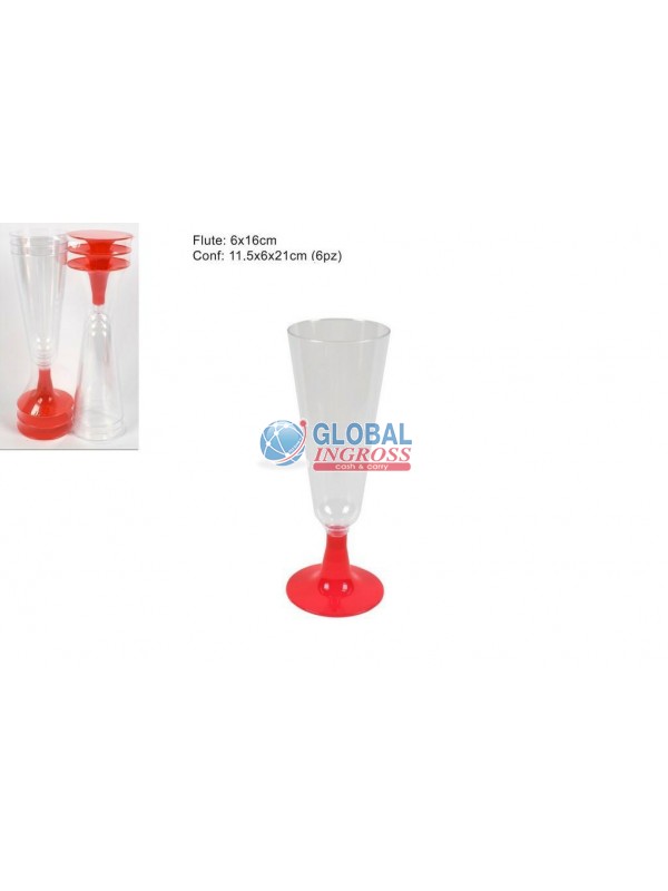 FLUTE 6pz BASE ROSSO