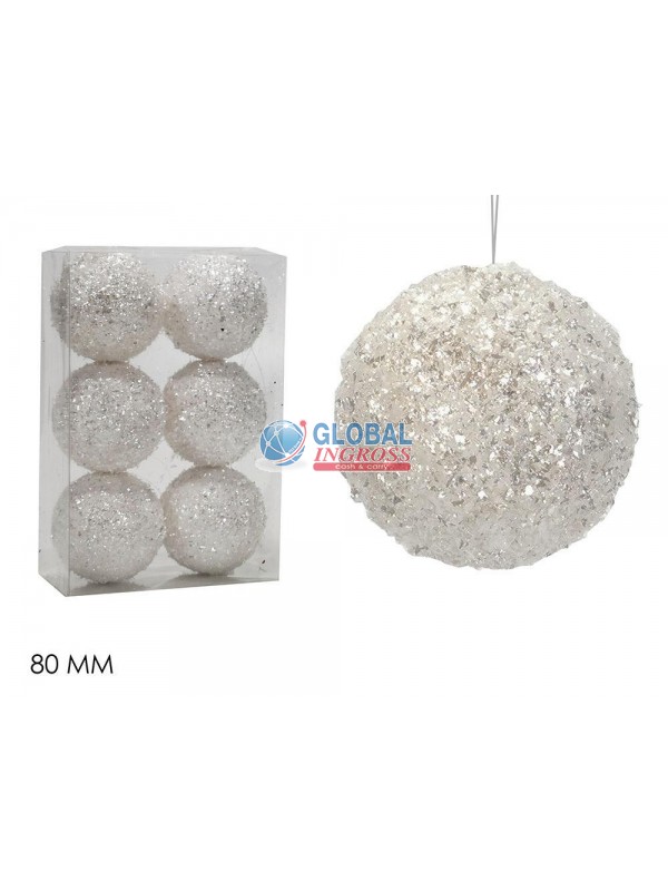 PALLE 80mm BIANCO 6pz