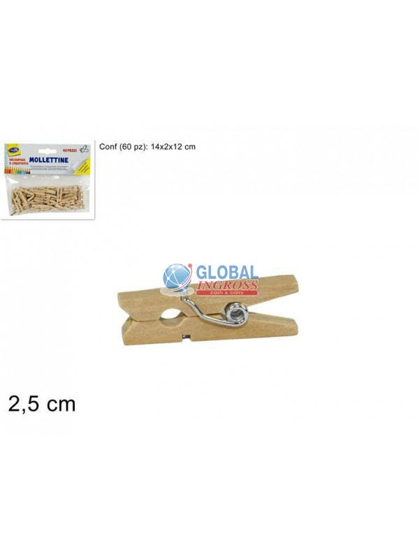 MOLLETTE LEGNO 2,5cm 60pz