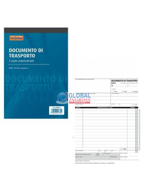DOCUMENTO TRASPORTO 3 COPIE A5
