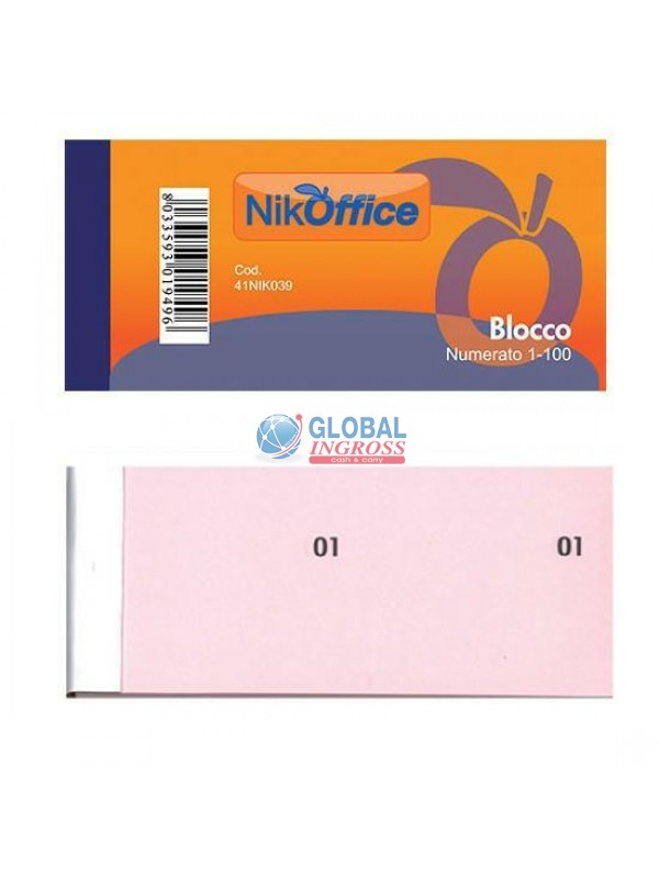 BLOCCO NUMERATO 1-100 COL.ASS.