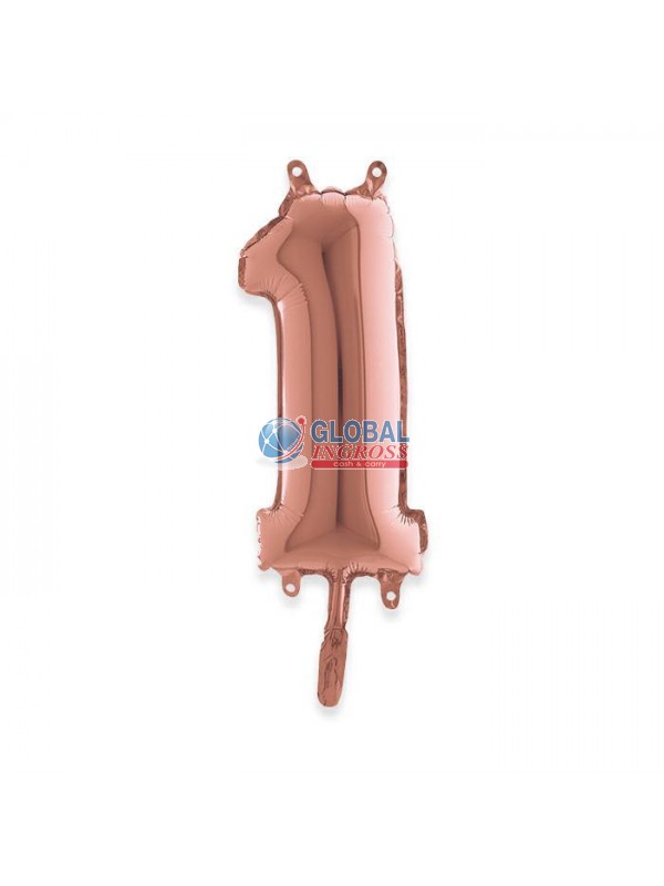 MYLAR NUMERO MEDIO ROSEGOLD 1 36cm