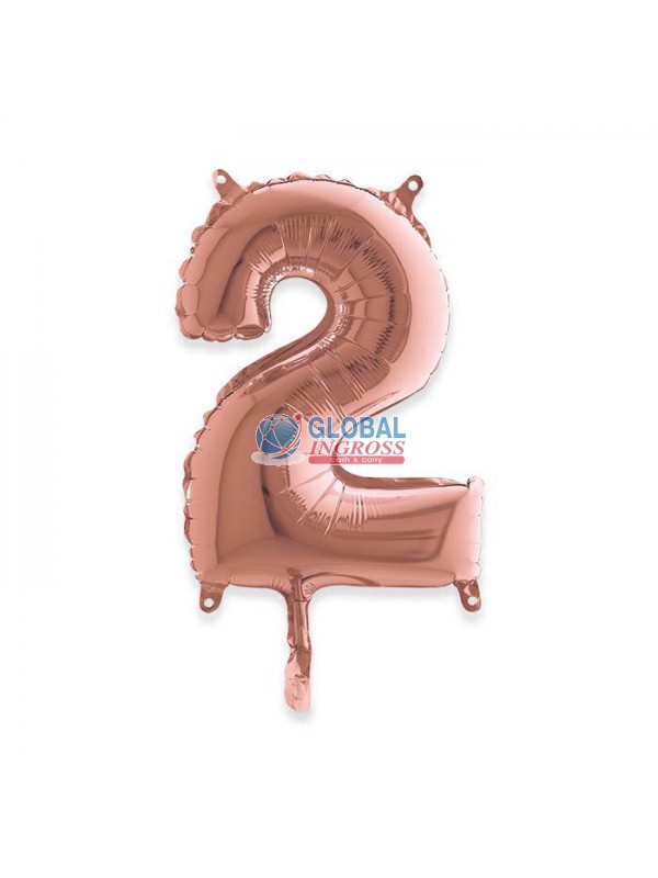 MYLAR NUMERO MEDIO ROSEGOLD 2 36cm