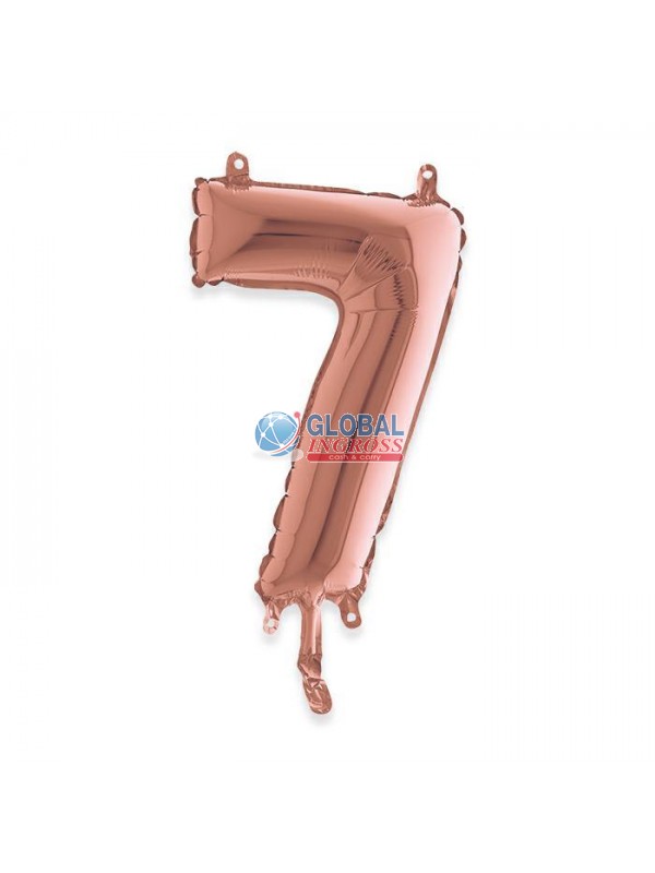 MYLAR NUMERO MEDIO ROSEGOLD 7 36cm