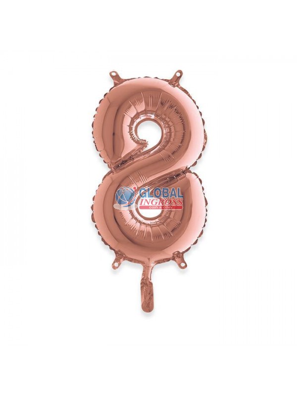 MYLAR NUMERO MEDIO ROSEGOLD 8 36cm