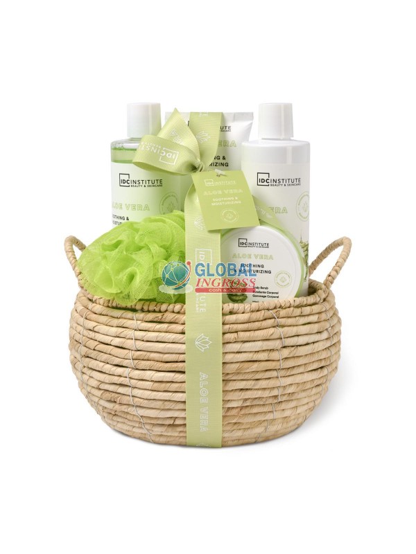 SET SCENTED ALOE VERA BASKET 5pz