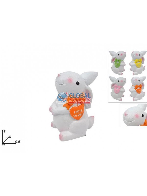 CONIGLIO 11cm C/FIOCCO COL.ASS.