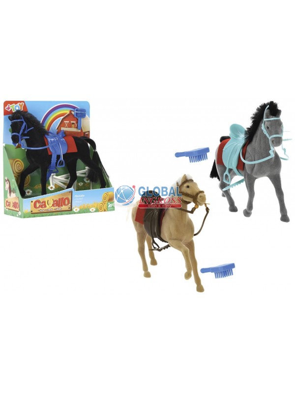 CAVALLO FLOCCATO 17cm C/SPAZZOLA