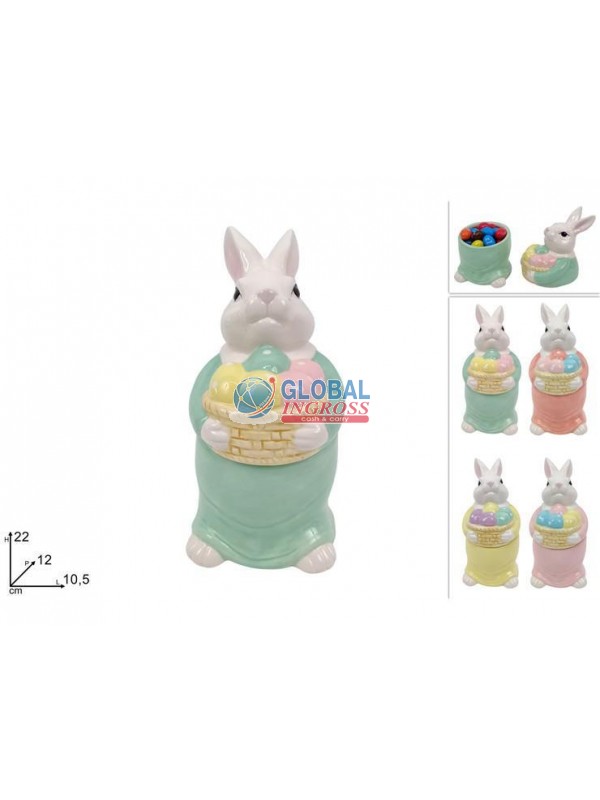 BARATTOLO CONIGLIO C/CESTO UOVA 22cm