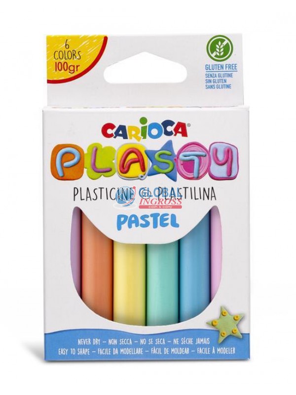 PLASTILINA PLASTY CARIOCA 6 COL.PASTEL