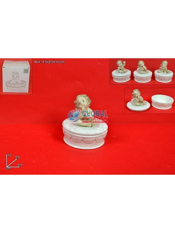 COFANETTO TONDO C/ANGELO 10cm .m