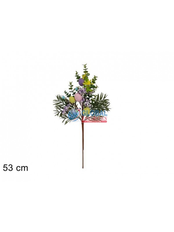 STELO C/UOVA E PERLINE COLORATE 53cm