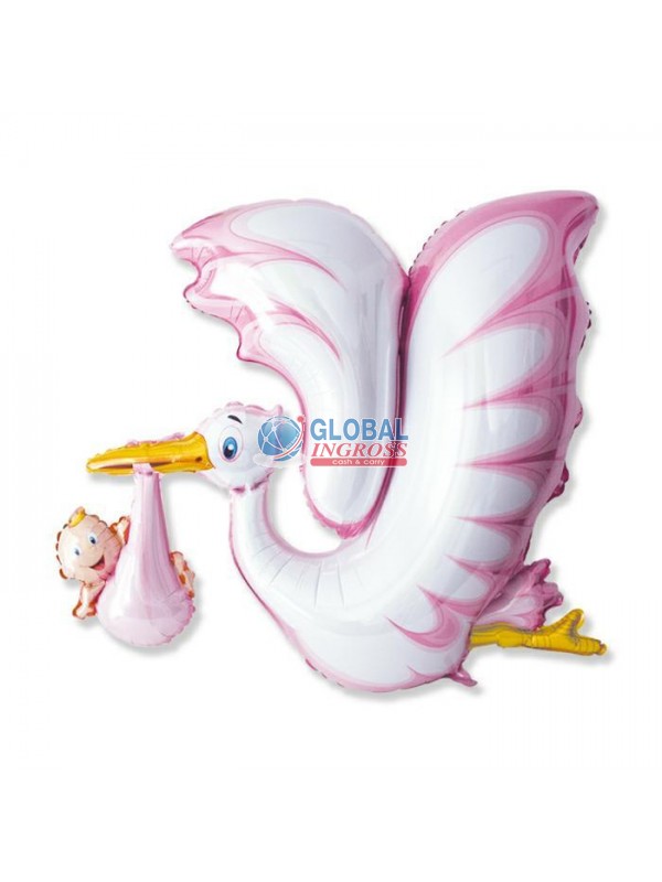 MYLAR CICOGNA ROSA 106x94