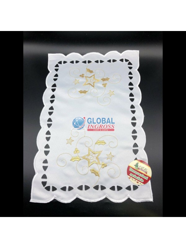 CENTRINO NATALE 43x28 RETTANGOLARE BIANCO.