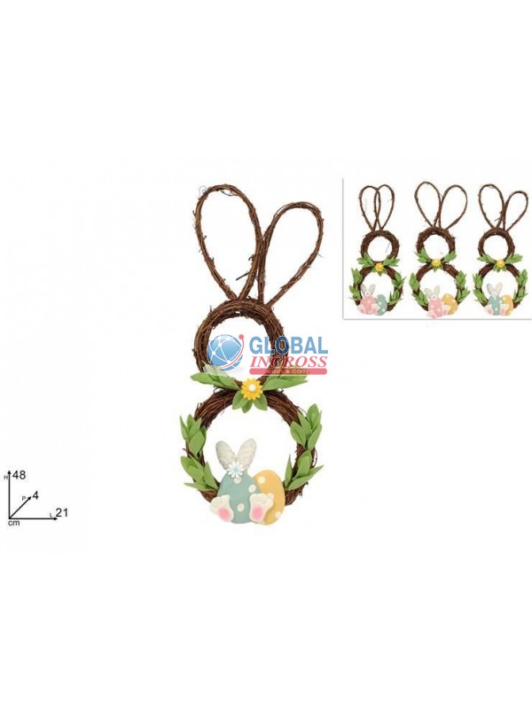 DIETROPORTA PASQUA CONIGLIO INTRECCIATO 48cm