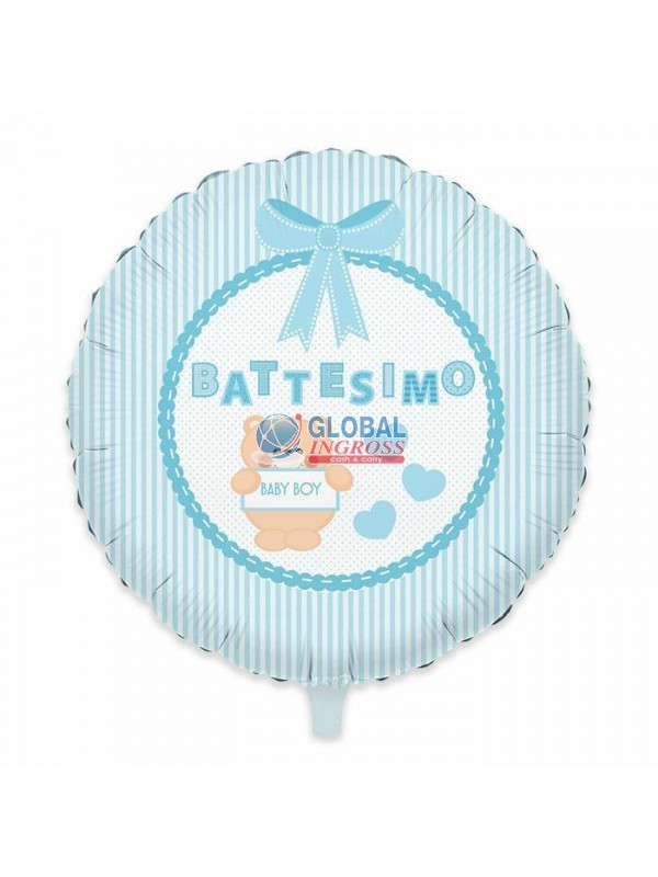 MYLAR 45cm BATTESIMO TEDDY CELESTE
