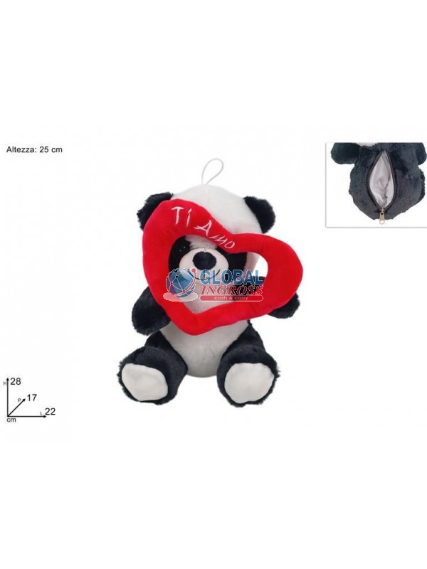 PELUCHE PANDA C/CUORE 25cm
