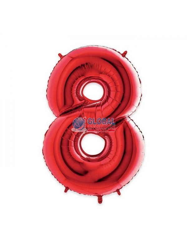 MYLAR NUMERO ROSSO 8 1mt