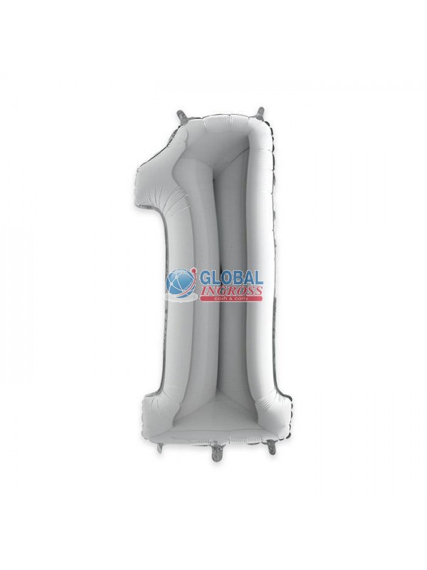 MYLAR NUMERO ARGENTO 1 1mt