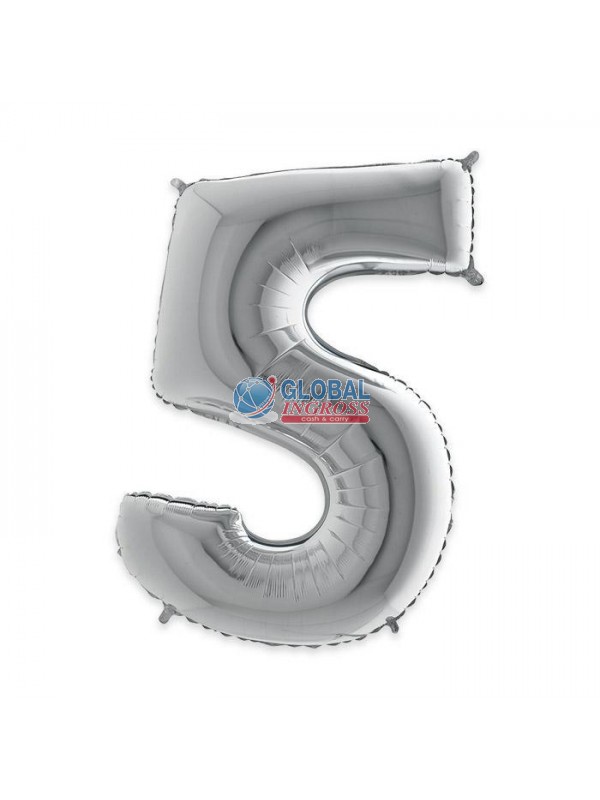 MYLAR NUMERO ARGENTO 5 1mt