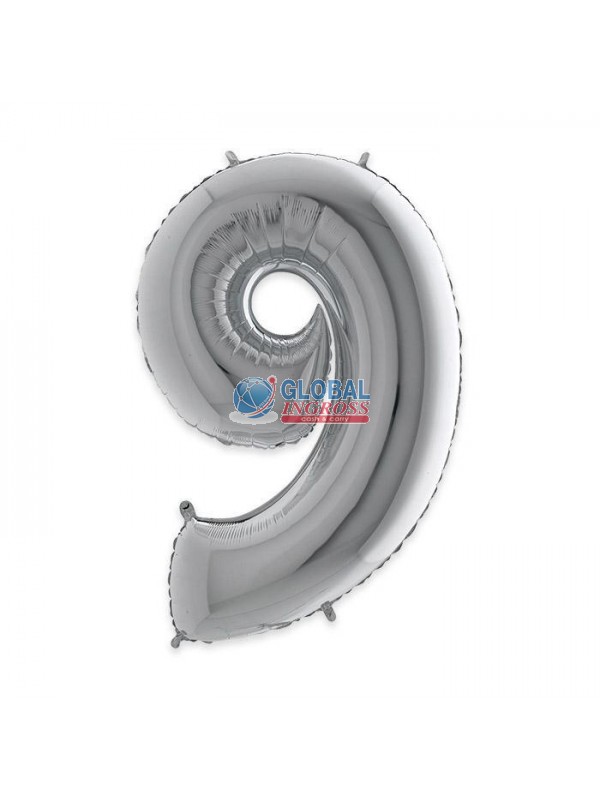 MYLAR NUMERO ARGENTO 9 1mt