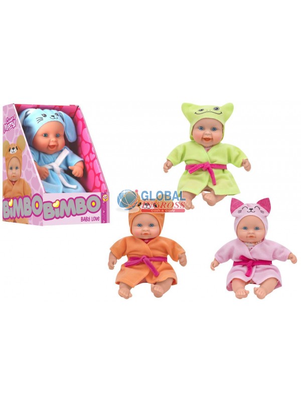 BAMBOLOTTO C/ACCAPPATOIO ANIMALE 21cm