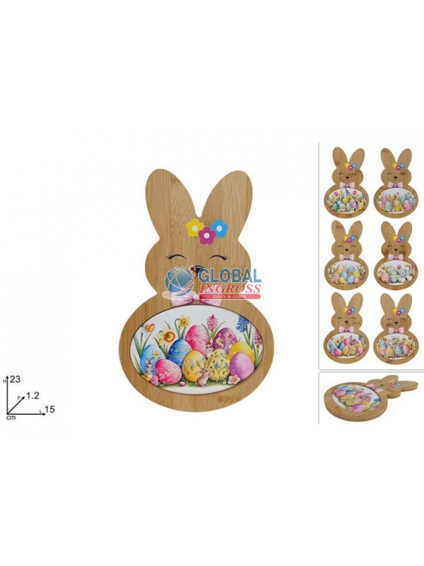 TAGLIERE CONIGLIO LEGNOE CERAMICA