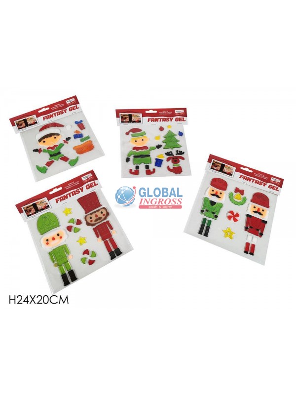GEL STICKERS NATALE C/PERSONAGGIO