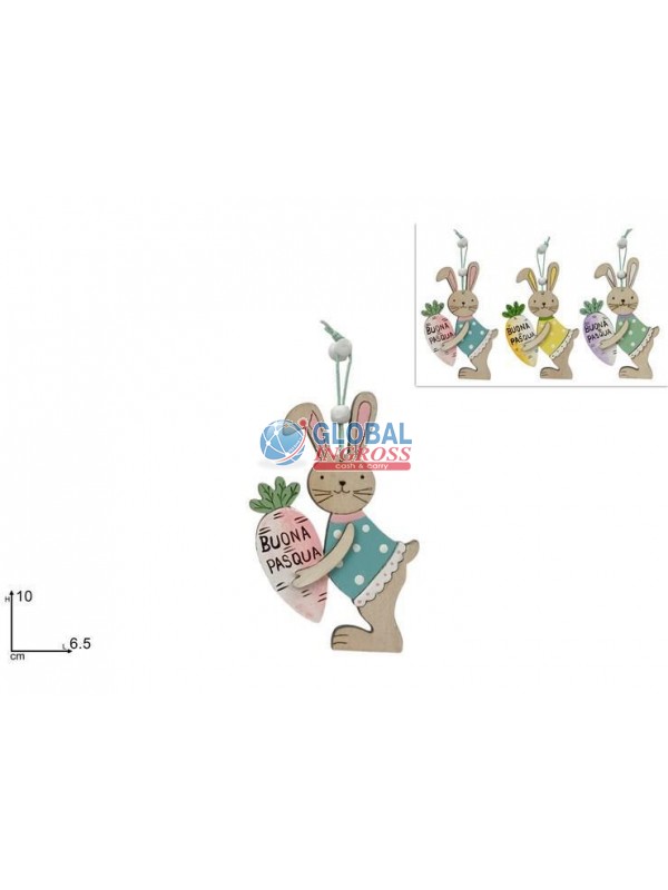 APPENDINO CONIGLIO C/CAROTA IN LEGNO