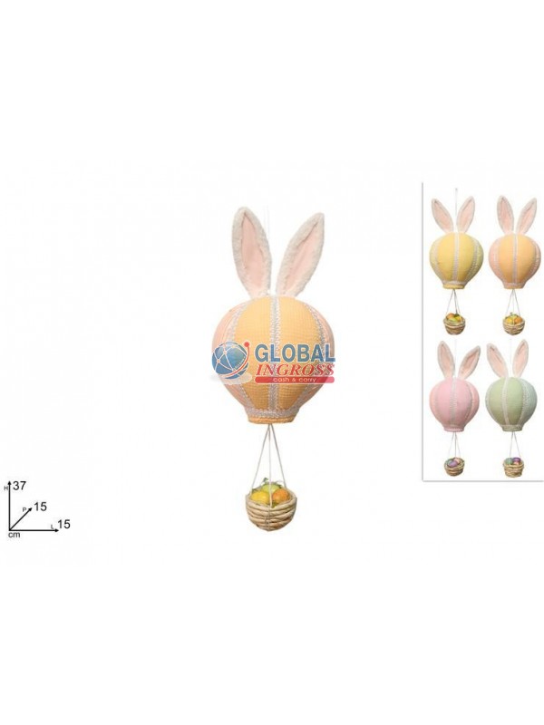 MONGOLFIERA ORECCHIE CONIGLIO 37cm COL.ASS.