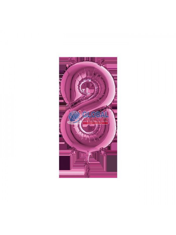 MYLAR NUMERO SMALL FUXIA 8