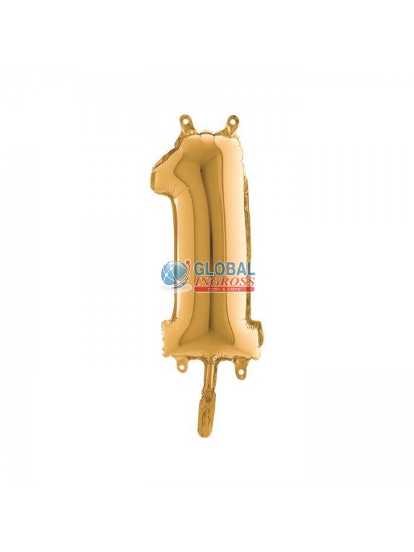 MYLAR NUMERO MEDIO ORO 1 36cm
