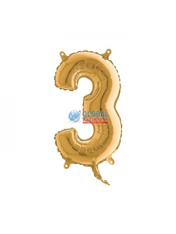 MYLAR NUMERO MEDIO ORO 3 36cm