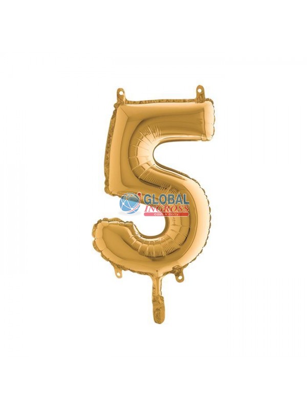 MYLAR NUMERO MEDIO ORO 5 36cm