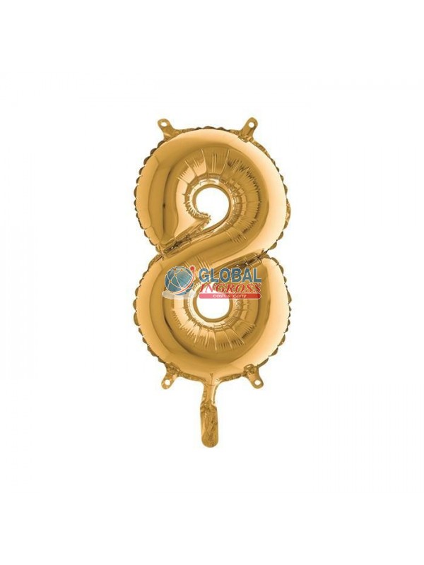 MYLAR NUMERO MEDIO ORO 8 36cm