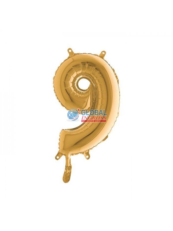 MYLAR NUMERO MEDIO ORO 9 36cm