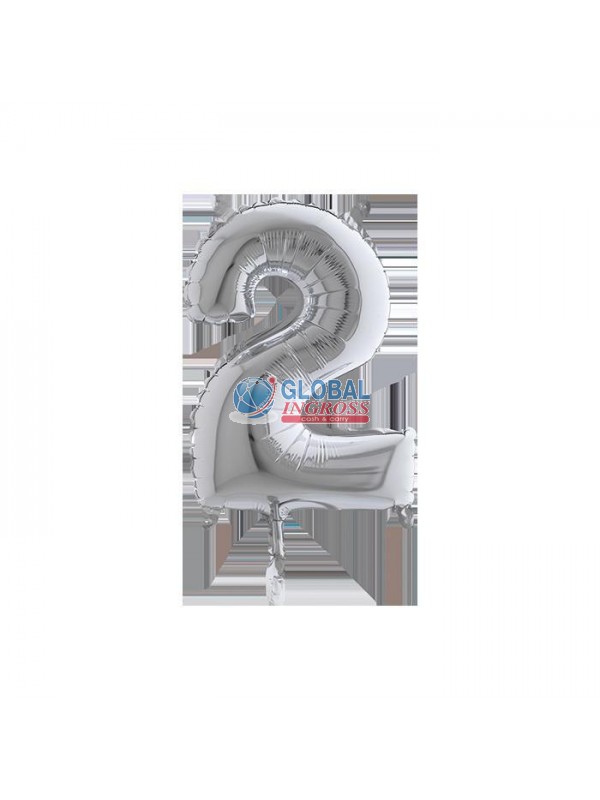 MYLAR NUMERO SMALL ARGENTO 2
