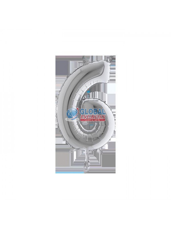MYLAR NUMERO SMALL ARGENTO 6
