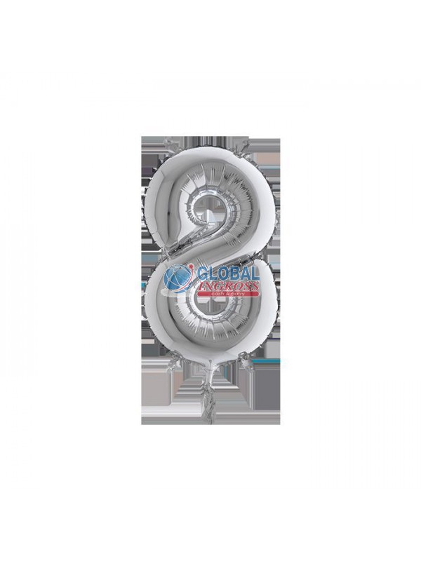 MYLAR NUMERO SMALL ARGENTO 8