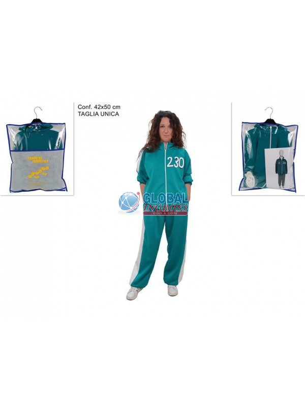 COSTUME PERSONAGGIO ADULTO TUTA VERDE C/NUMERI