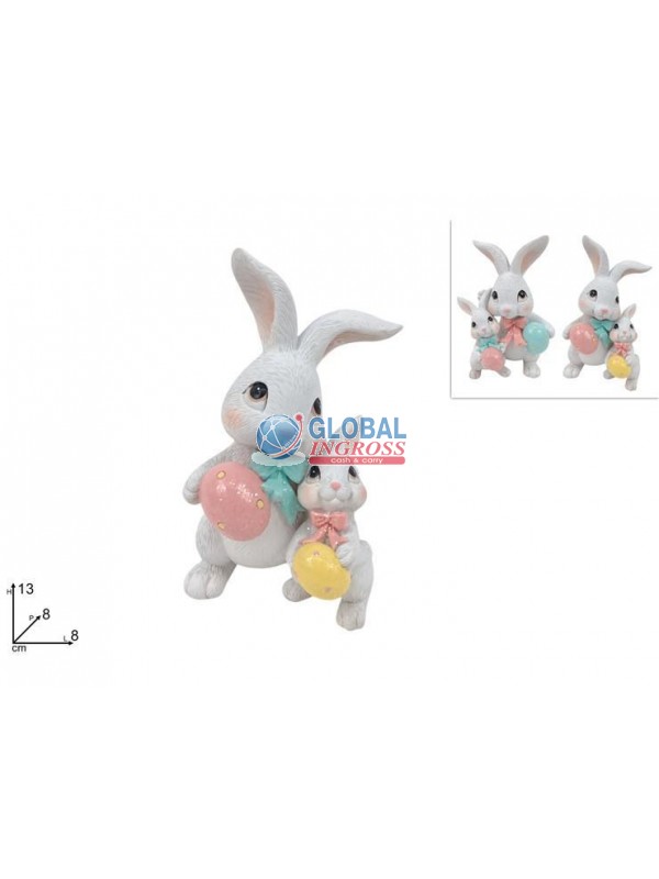 CONIGLI C/2 UOVA 13cm