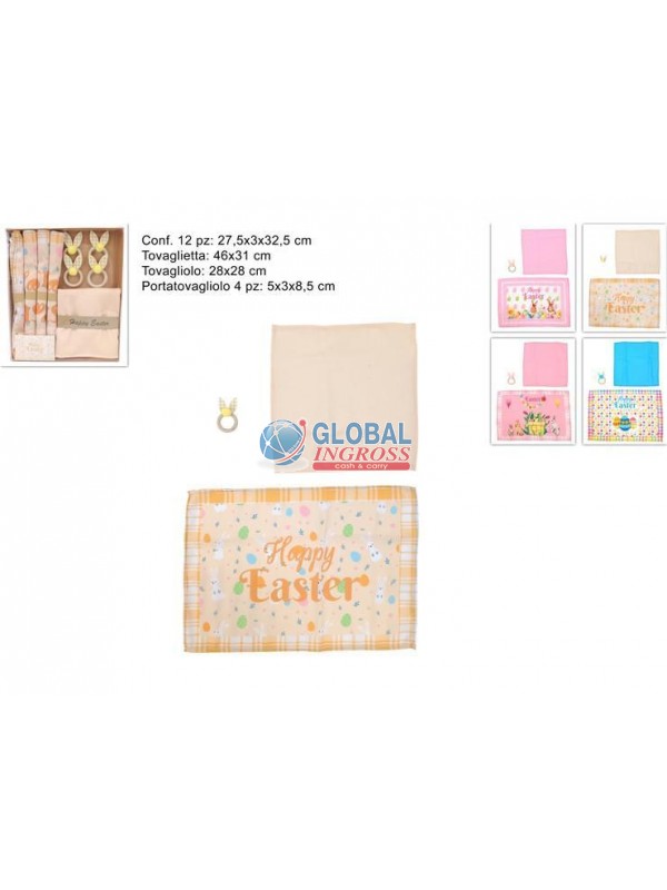 SET TAVOLA 12pz DEC.PASQUA DECORO