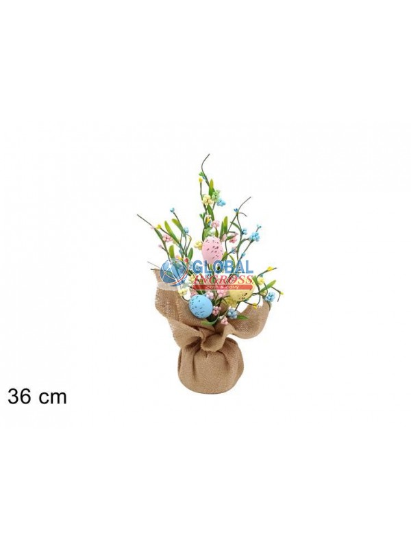 PIANTINA PASQUA C/UOVA E BACCHE 36cm