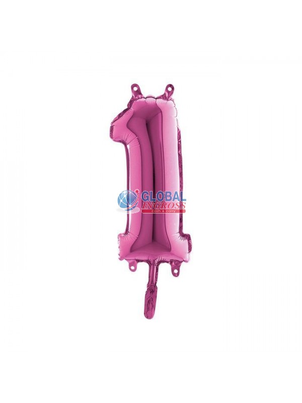 MYLAR NUMERO MEDIO FUXIA 1 36cm