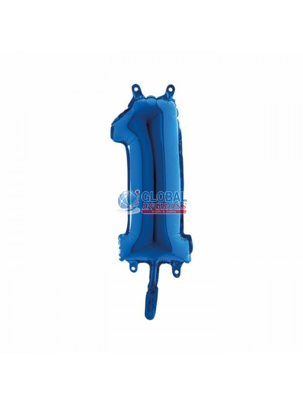 MYLAR NUMERO MEDIO BLU 1 36cm