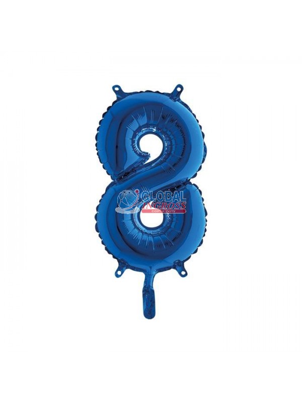 MYLAR NUMERO MEDIO BLU 8 36cm